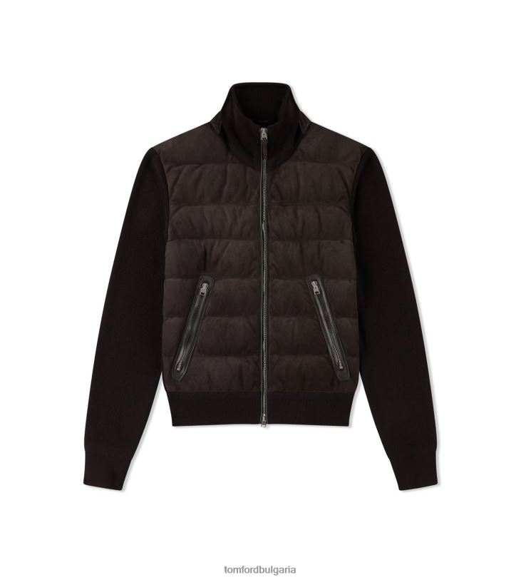 мъже облекло велурен преден цип абанос TOM FORD B880D70