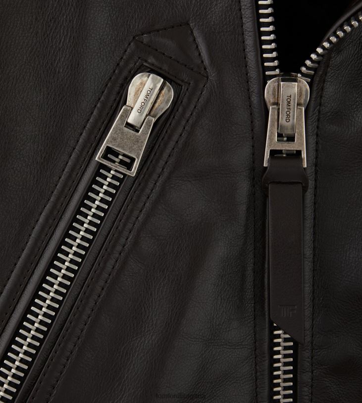 мъже облекло асиметричен мотор с гладко зърно абанос TOM FORD B880D85