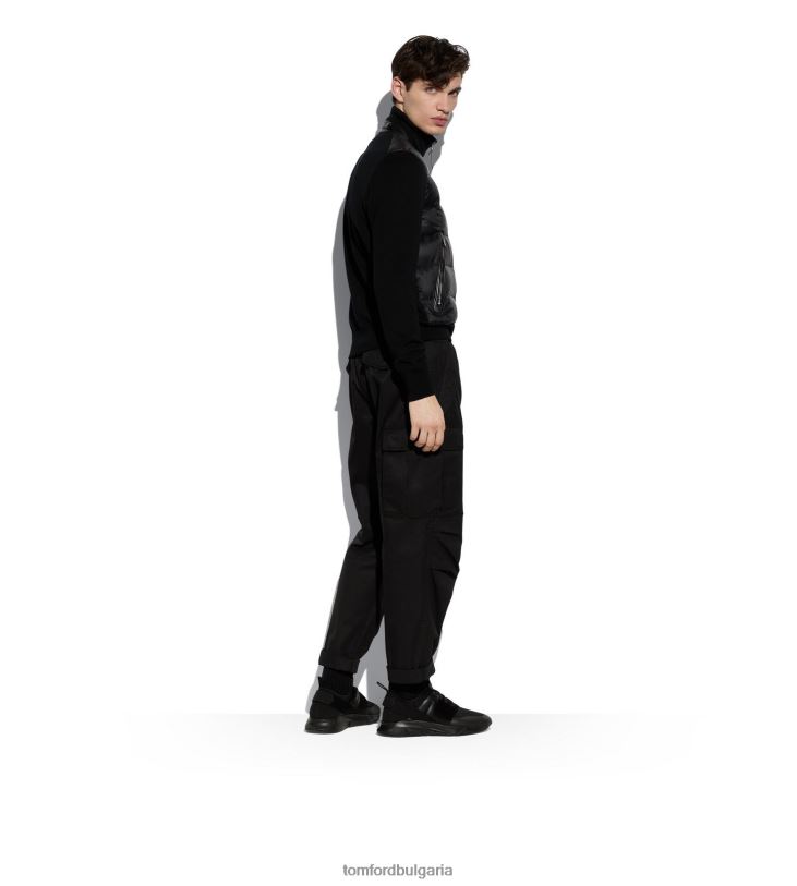 мъже облекло найлонов блузон отпред черен TOM FORD B880D87