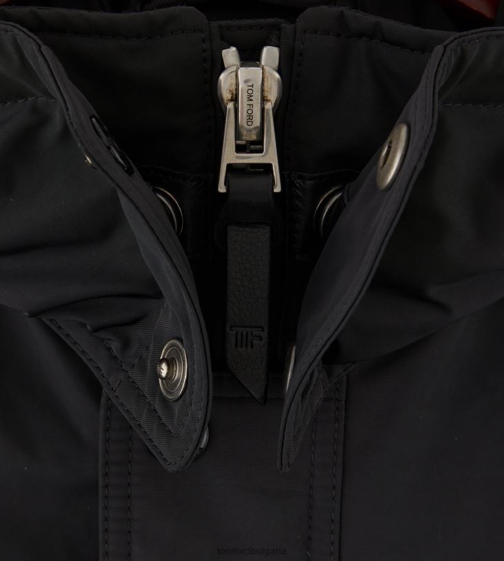 мъже облекло micro faille къса парка със светлина черен TOM FORD B880D29