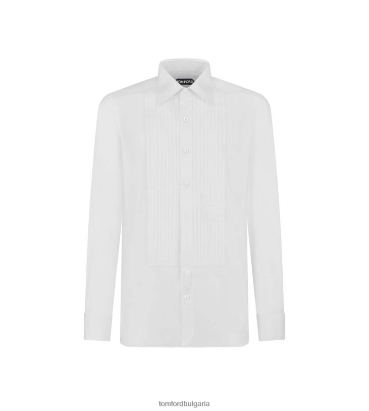 мъже облекло коктейлна вечерна тениска с воал оптично бяло TOM FORD B880D165