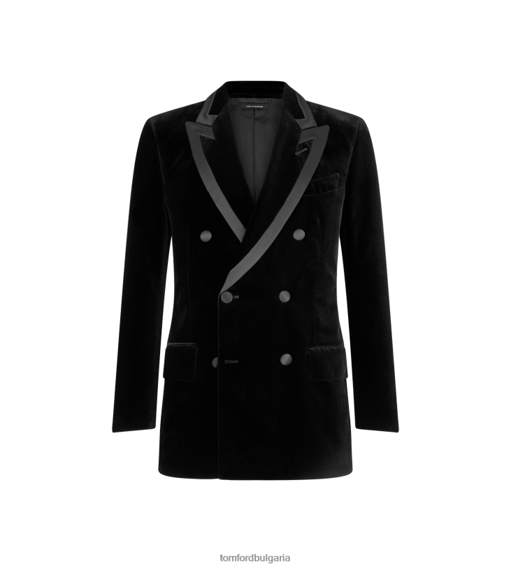 мъже облекло компактно коктейлно яке от светло кадифе Atticus черен TOM FORD B880D141