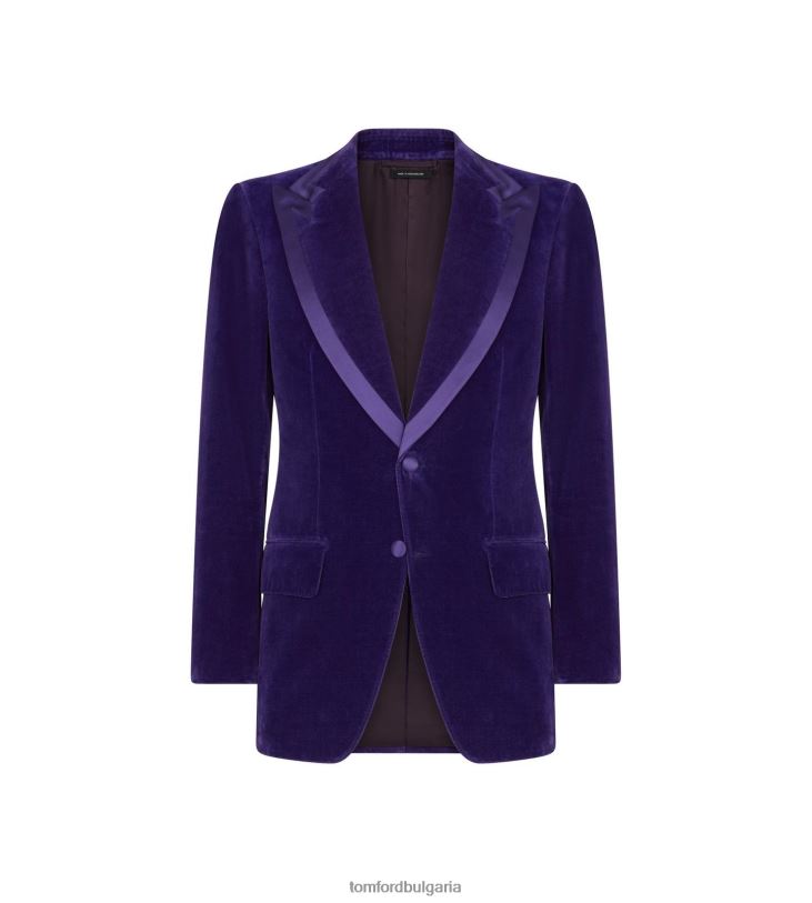 мъже облекло компактно коктейлно яке от светло кадифе Atticus Ирис TOM FORD B880D142