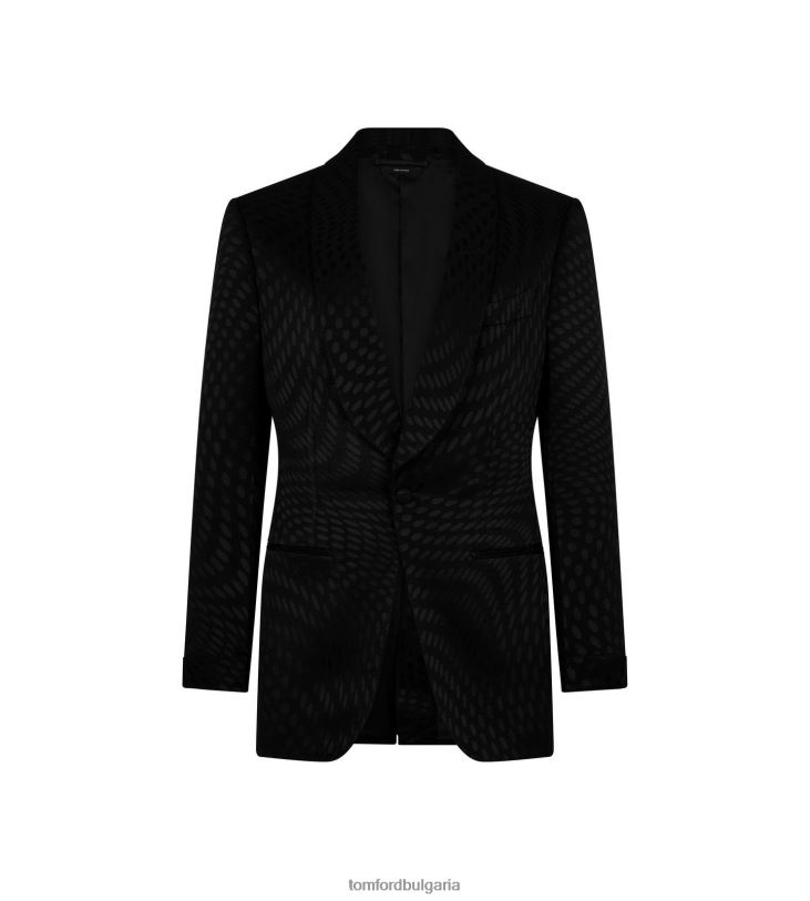 мъже облекло коктейлно яке от жакард шелтън черен TOM FORD B880D140