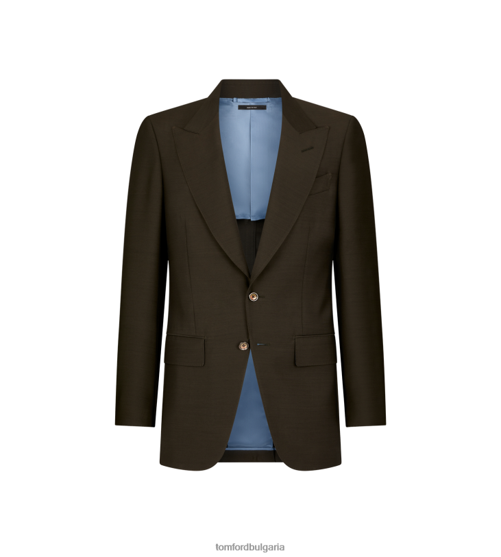 мъже облекло яке от копринен поплин от органза тъмен шоколад TOM FORD B880D150