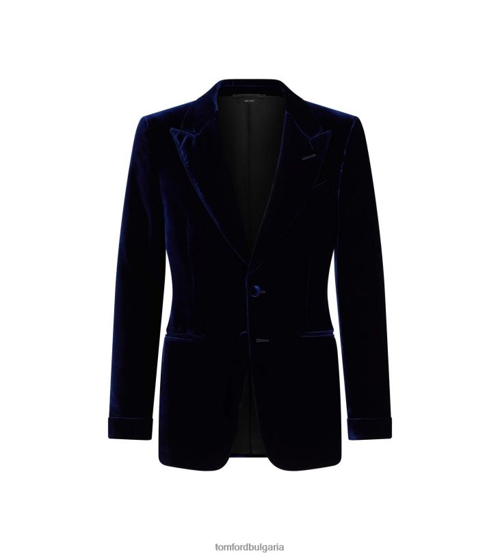 мъже облекло коктейлно яке от течно кадифе шелтън военноморски флот TOM FORD B880D157