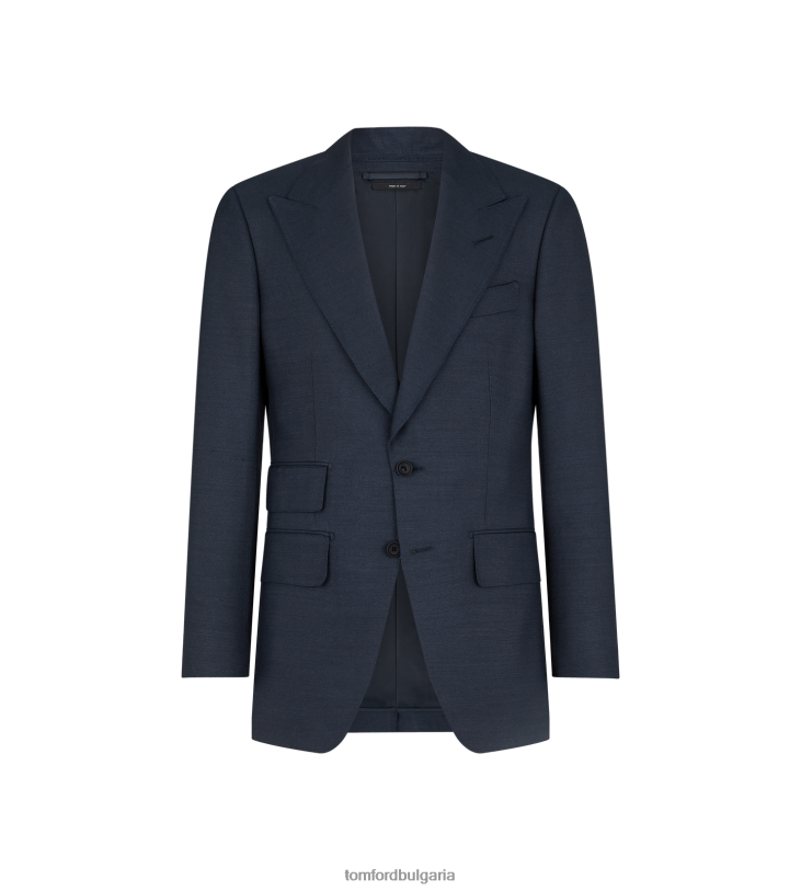 мъже облекло сако от чиста коприна военноморски флот TOM FORD B880D159
