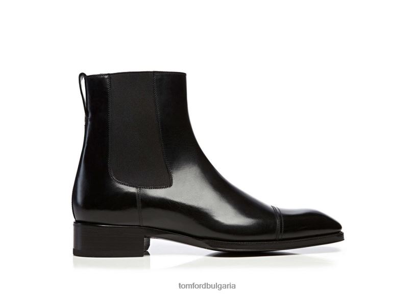 мъже обувки полирани кожени ботуши на глезена Gianni черен TOM FORD B880D597