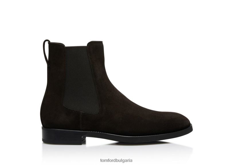 мъже обувки велурени обувки тип челси шоколад TOM FORD B880D581