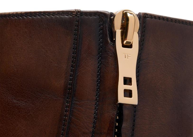 мъже обувки полирана кожена обувка Едгар с цип бронз TOM FORD B880D585