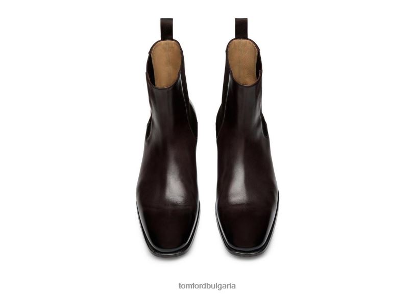 мъже обувки полирани кожени ботуши алек челси абанос TOM FORD B880D587