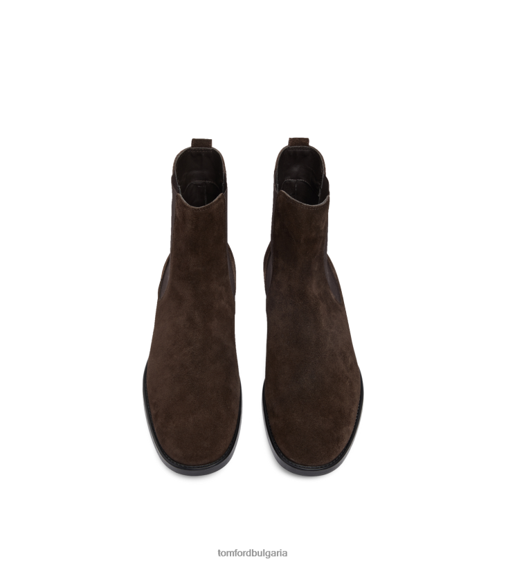 мъже обувки велурени обувки тип челси шоколад TOM FORD B880D589