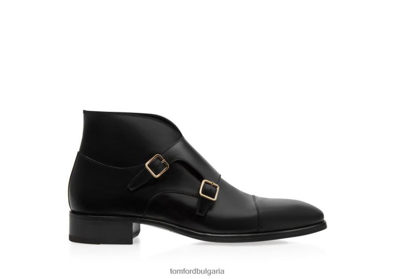 мъже обувки полирана кожена обувка с каишка на монах елкан черен TOM FORD B880D596