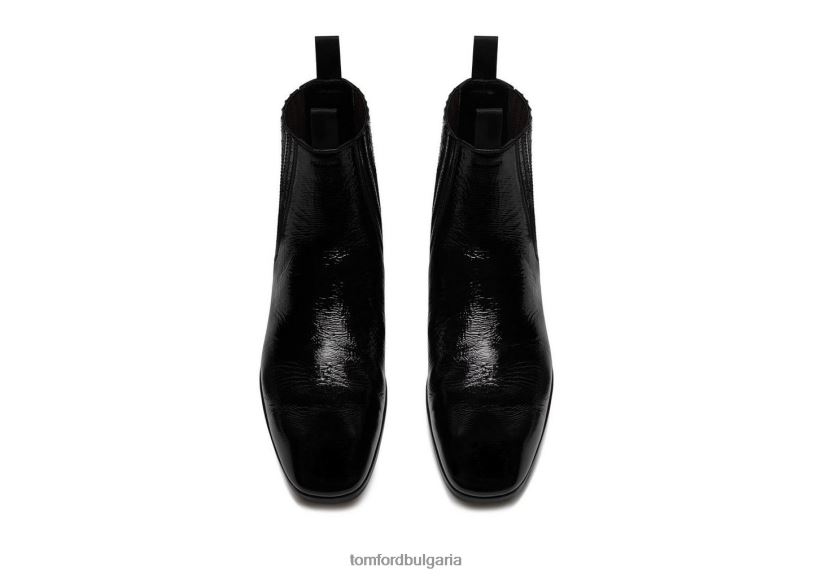 мъже обувки напукани лачени ботуши челси черен TOM FORD B880D598