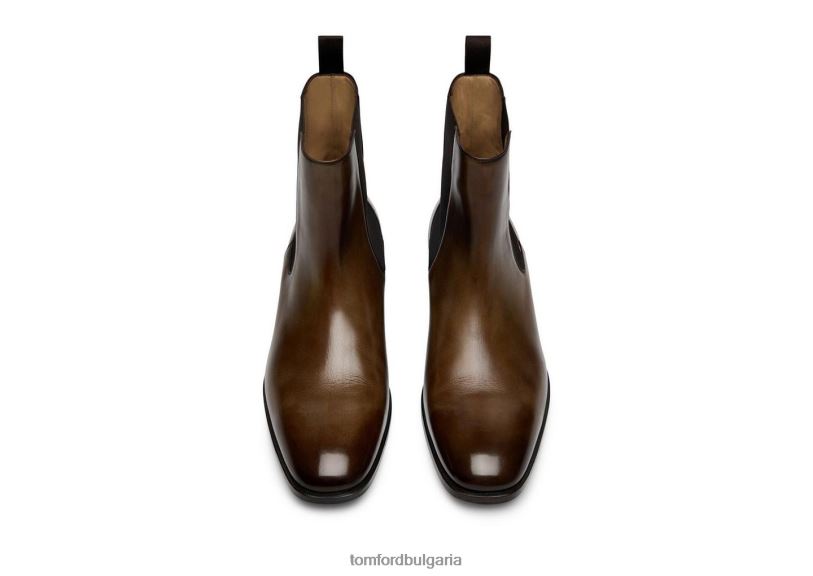 мъже обувки полирани кожени ботуши алек челси бронз TOM FORD B880D601