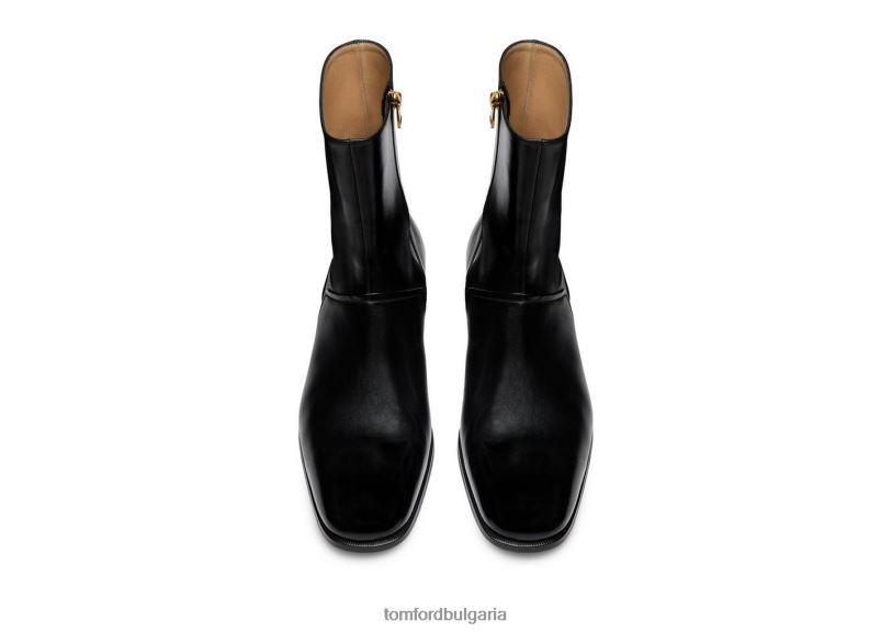 мъже обувки кожени ботуши с цип алек черен TOM FORD B880D603