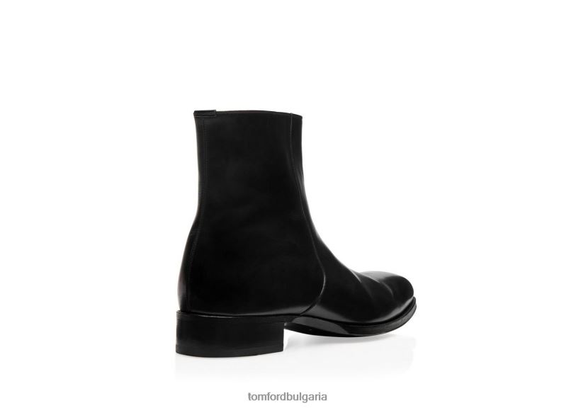 мъже обувки ботуши с цип elkan от полирана кожа черен TOM FORD B880D602