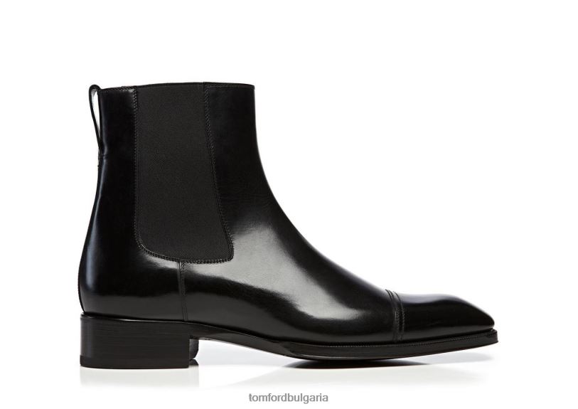 мъже обувки ботуши челси с кожена капачка на gianni черен TOM FORD B880D592