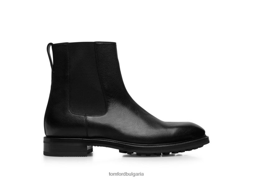 мъже обувки дребнозърнеста кожена ботуша челси stuart черен TOM FORD B880D593