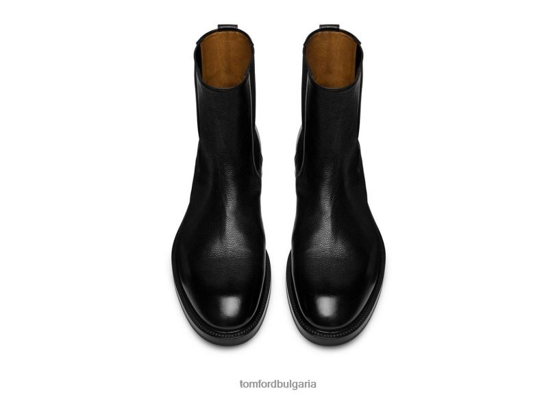мъже обувки дребнозърнеста кожена ботуша челси stuart черен TOM FORD B880D593