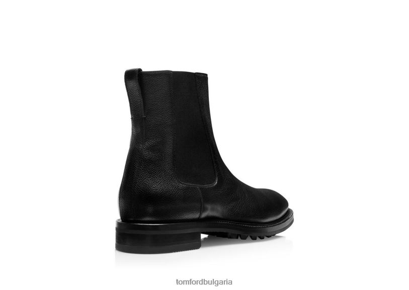 мъже обувки дребнозърнеста кожена ботуша челси stuart черен TOM FORD B880D593