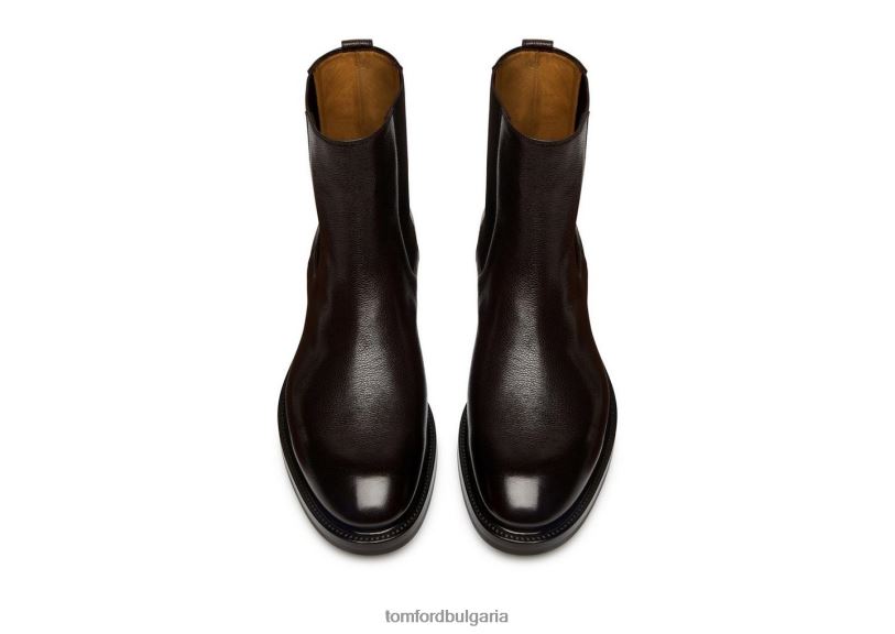 мъже обувки дребнозърнеста кожена ботуша челси stuart кафяво TOM FORD B880D594