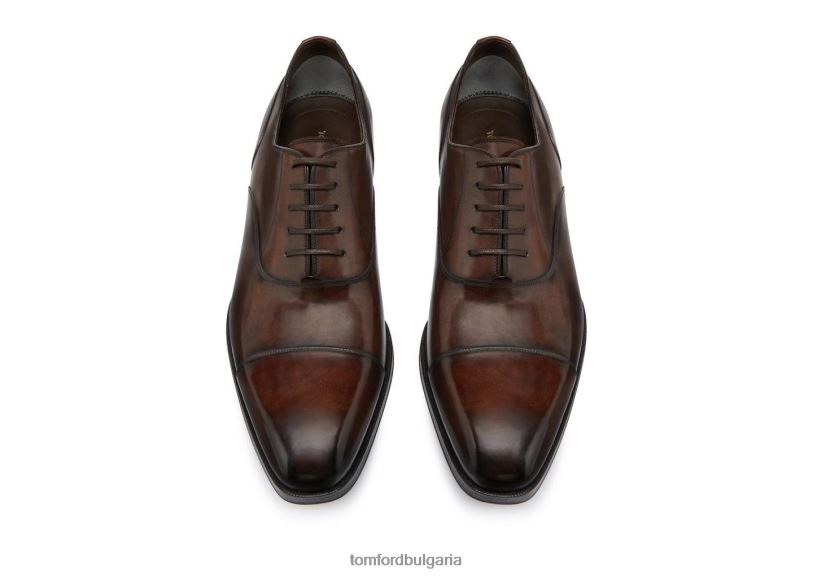 мъже обувки полирана кожа елкан с връзки тъмна пура TOM FORD B880D626