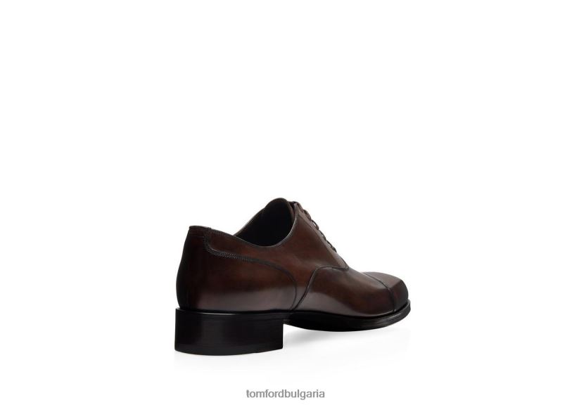 мъже обувки полирана кожа елкан с връзки тъмна пура TOM FORD B880D626
