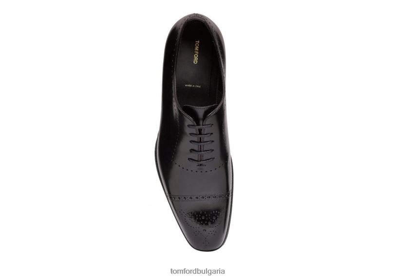 мъже обувки Едгар Оксфорд Брог черен TOM FORD B880D628