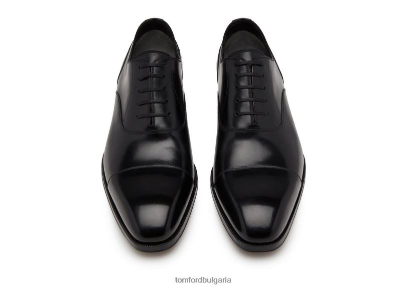 мъже обувки гладка кожена шапка elkan с връзки черен TOM FORD B880D631