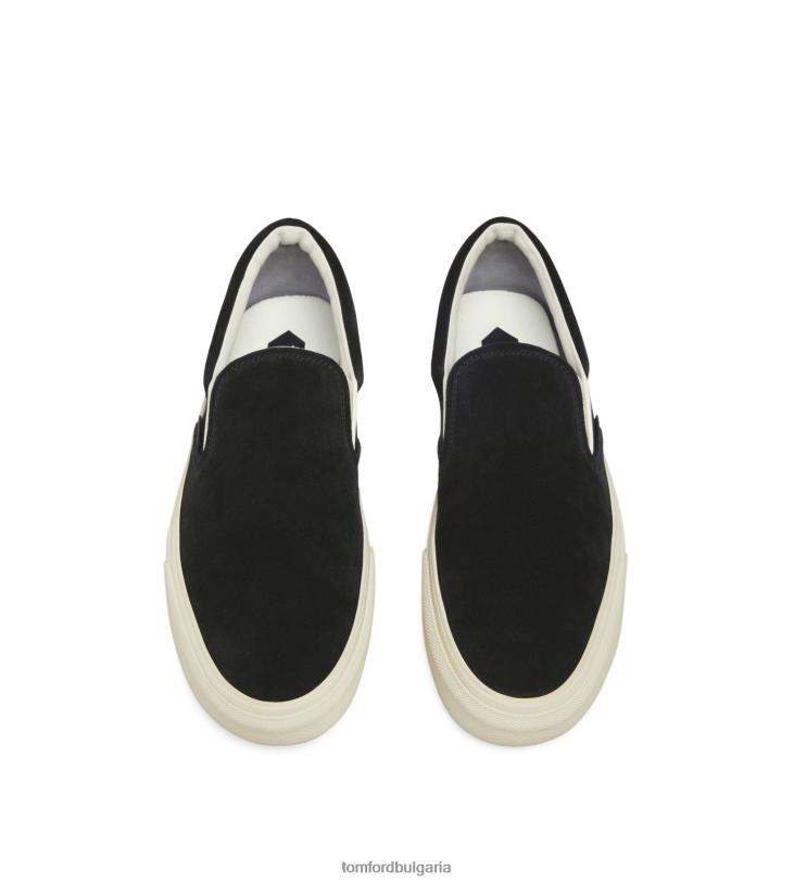 мъже обувки велурени маратонки от джуд черно + кремаво TOM FORD B880D696