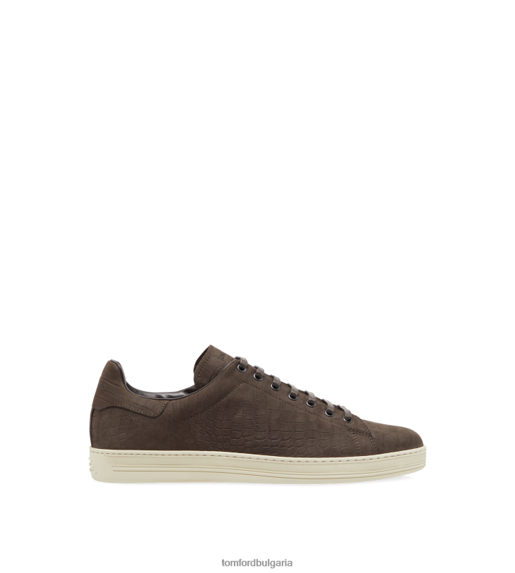 мъже обувки щамповани маратонки Warwick от крокодил и набук фанго + крем TOM FORD B880D683