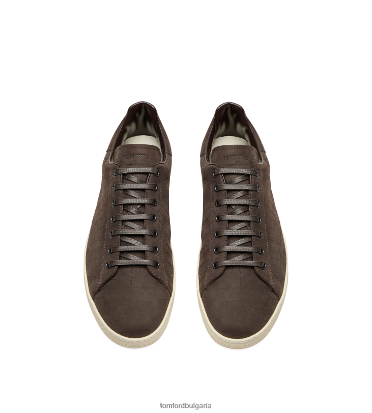 мъже обувки щамповани маратонки Warwick от крокодил и набук фанго + крем TOM FORD B880D683