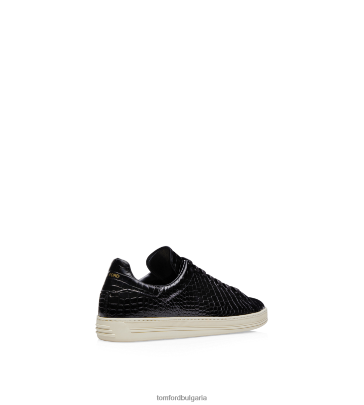 мъже обувки кецове Warwick с щампован крокодил черно + кремаво TOM FORD B880D686