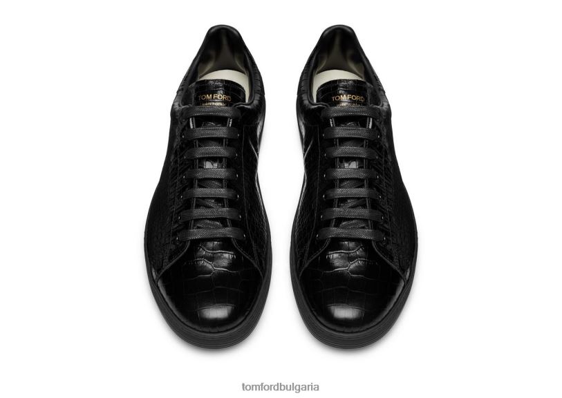 мъже обувки маратонки Warwick с щампован алигатор черно + черно TOM FORD B880D708