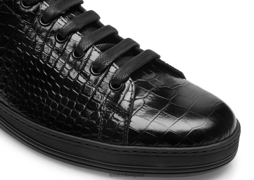 мъже обувки маратонки Warwick с щампован алигатор черно + черно TOM FORD B880D708