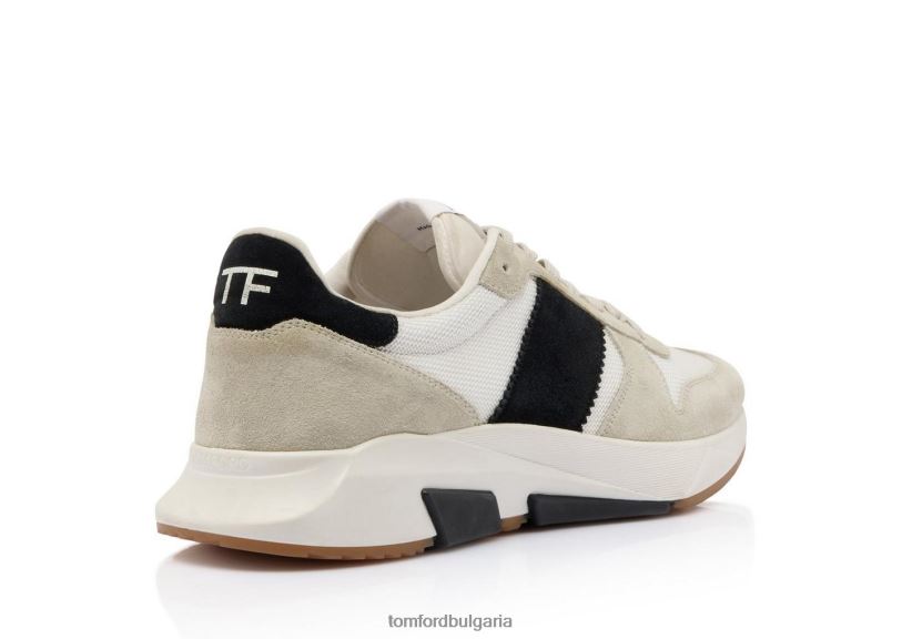 мъже обувки велурени маратонки jagga от техническа материя мрамор/черно + бяло TOM FORD B880D703