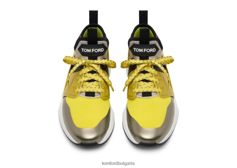 мъже обувки неопренови велурени маратонки jago зелено/жълто + бяло TOM FORD B880D681