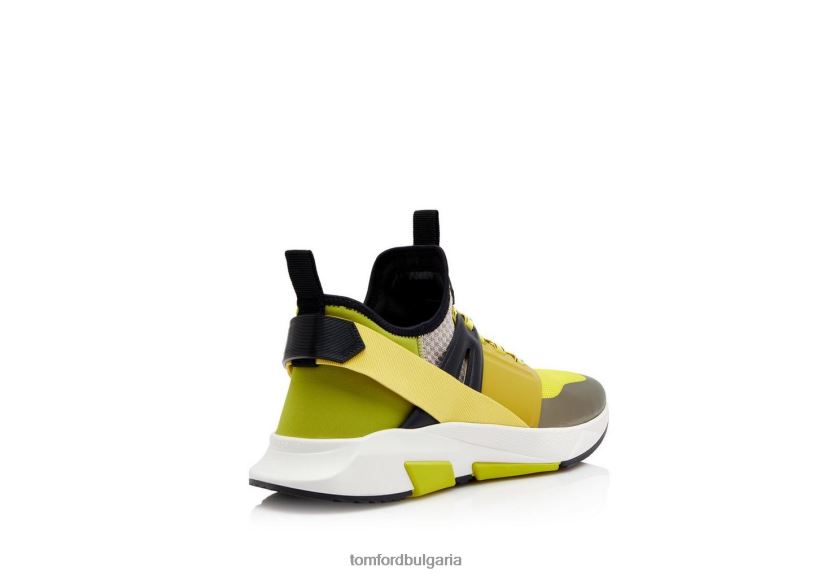 мъже обувки неопренови велурени маратонки jago зелено/жълто + бяло TOM FORD B880D681