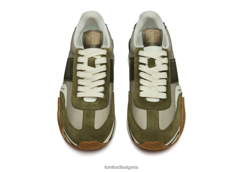 мъже обувки маратонки james от техническа материя от велур каки/милитари + кремаво TOM FORD B880D675