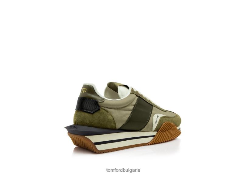 мъже обувки маратонки james от техническа материя от велур каки/милитари + кремаво TOM FORD B880D675