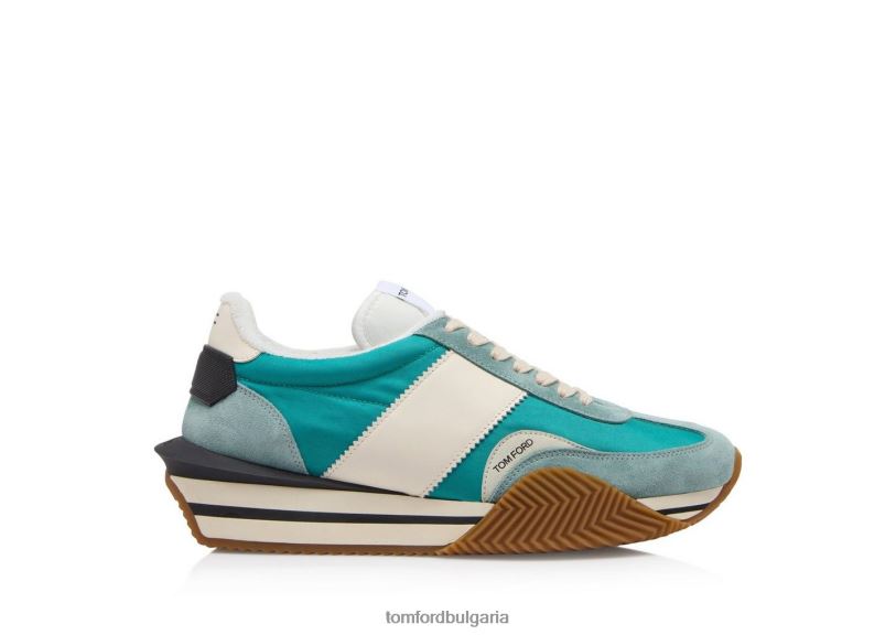 мъже обувки маратонки james от техническа материя от велур салвия/зелено TOM FORD B880D677