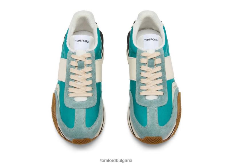 мъже обувки маратонки james от техническа материя от велур салвия/зелено TOM FORD B880D677