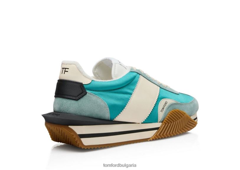 мъже обувки маратонки james от техническа материя от велур салвия/зелено TOM FORD B880D677