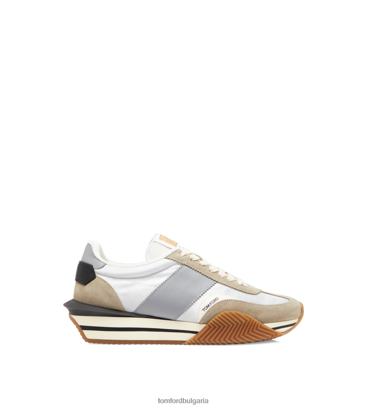 мъже обувки маратонки james от велур и ликра сребро + крем TOM FORD B880D679