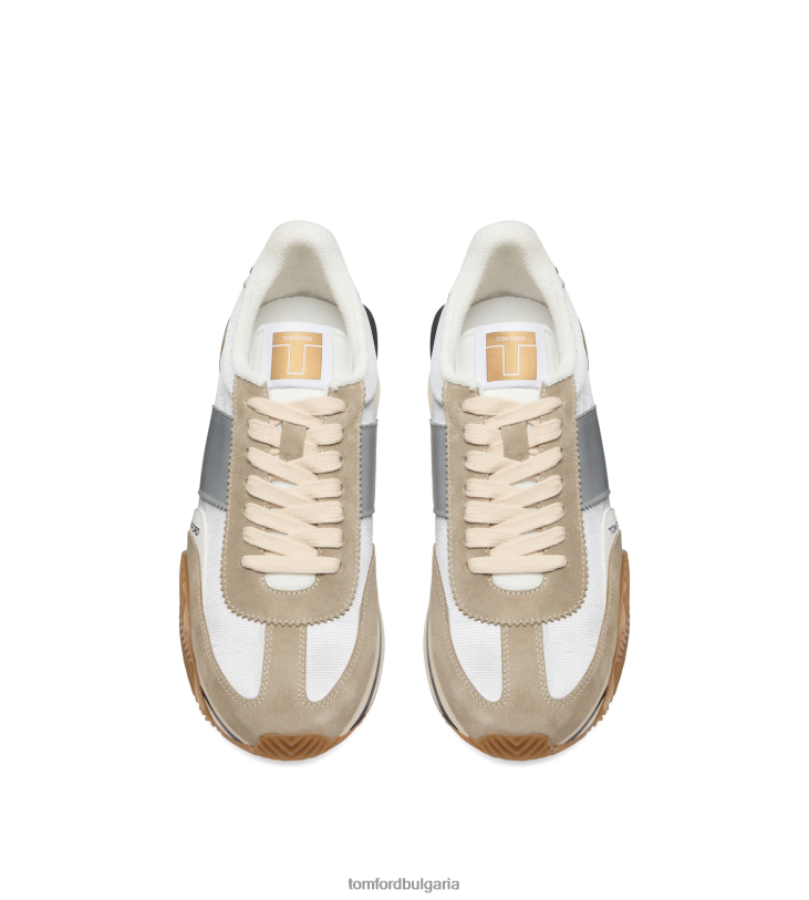 мъже обувки маратонки james от велур и ликра сребро + крем TOM FORD B880D679