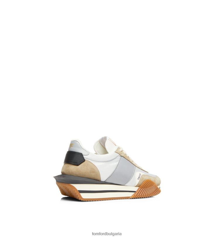 мъже обувки маратонки james от велур и ликра сребро + крем TOM FORD B880D679