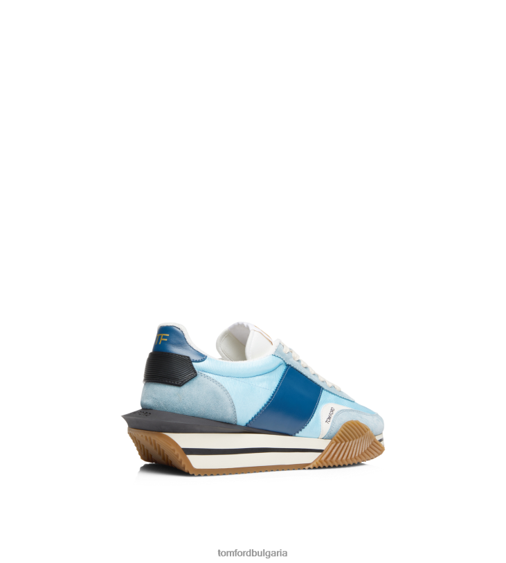 мъже обувки маратонки james от велур и ликра светло синьо + кремаво TOM FORD B880D680