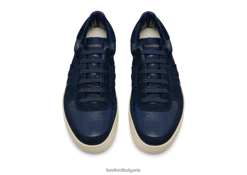 мъже обувки кецове radcliffe от велур и кожа среднощно синьо + кремаво TOM FORD B880D698