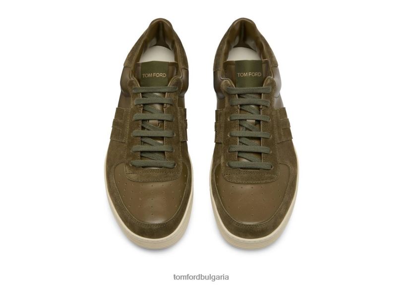 мъже обувки кецове radcliffe от велур и кожа каки + сметана TOM FORD B880D699